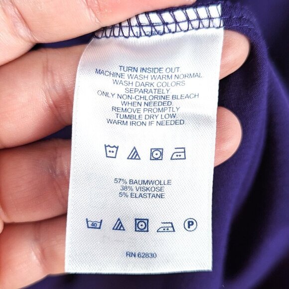 Lands' End Purple 3/4" Sleeve Wrap Dress - Small - Picture 4 of 5